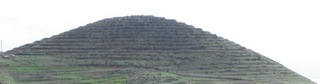 Terraced volcanic cone